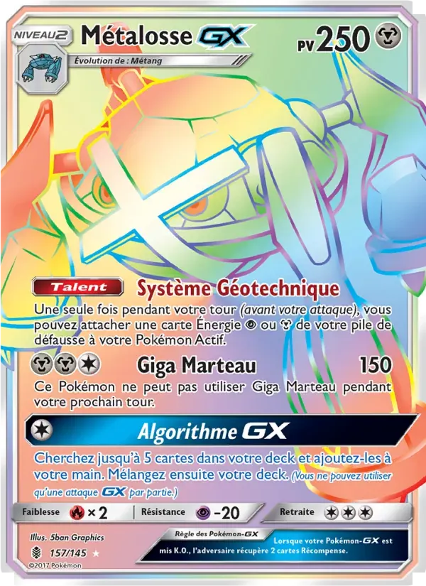 Métalosse GX — Gardiens Ascendants 157 French Pokémon card