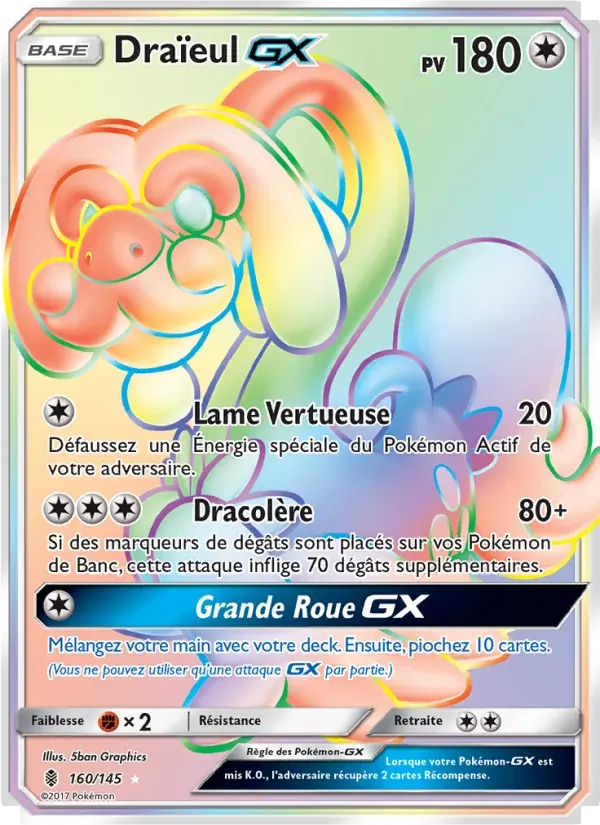 Draïeul GX — Gardiens Ascendants 160 French Pokémon card