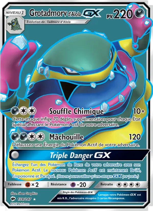 Grotadmorv d’Alola GX — Ombres Ardentes 138 French Pokémon card