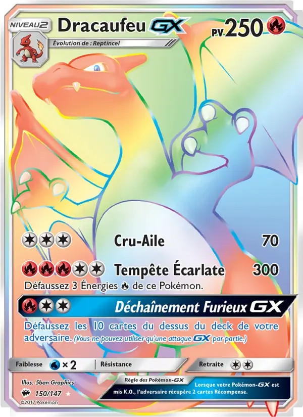 Dracaufeu GX — Ombres Ardentes 150 French Pokémon card
