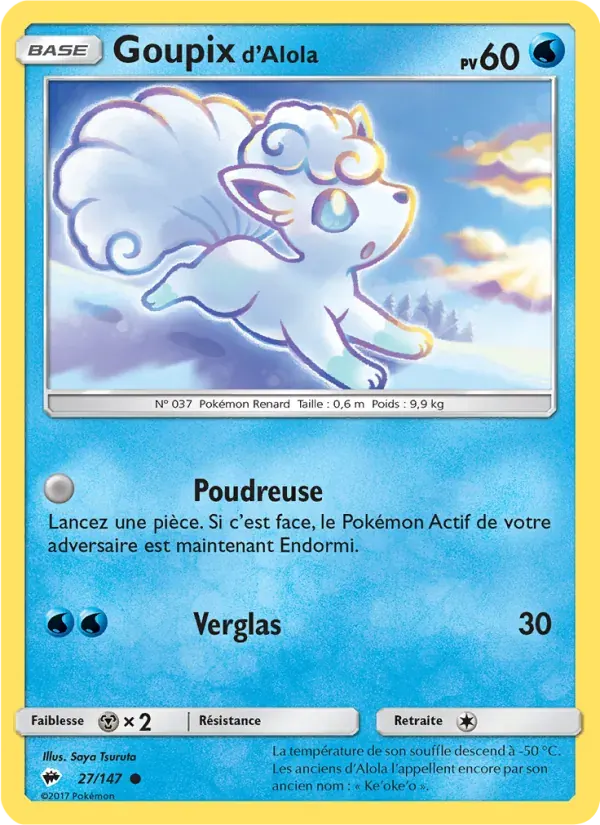 Goupix d’Alola — Ombres Ardentes 27 French Pokémon card