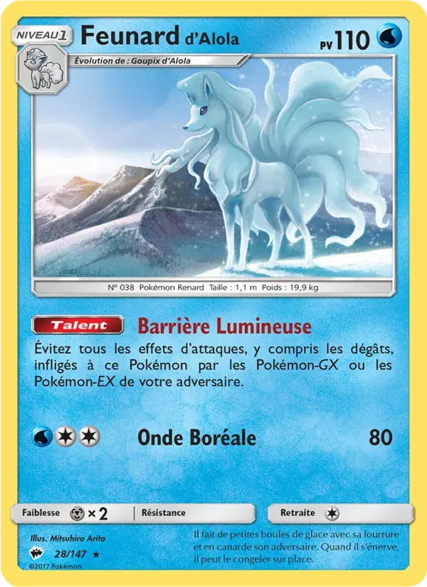 Feunard d’Alola — Ombres Ardentes 28 French Pokémon card