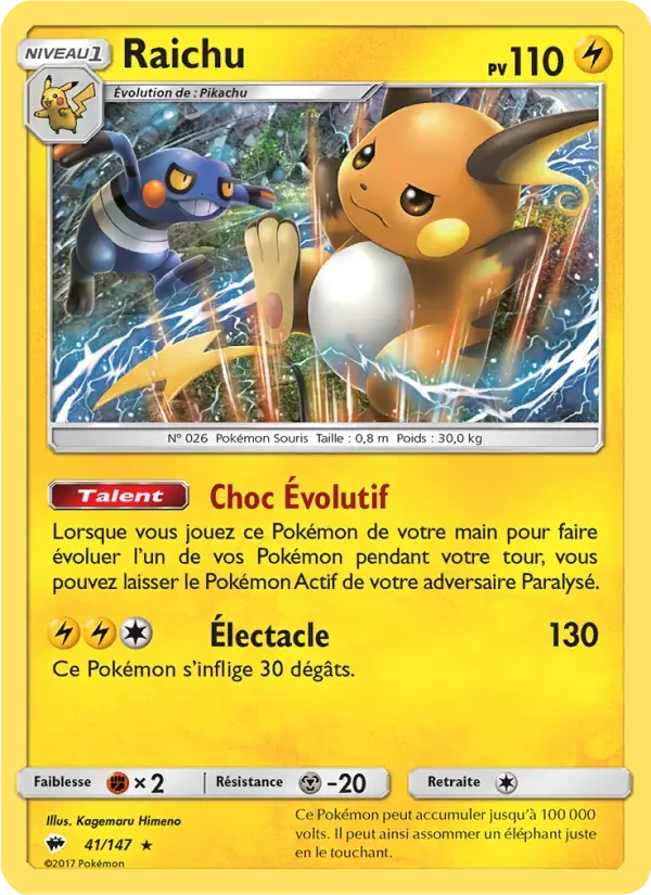 Raichu — Ombres Ardentes 41 French Pokémon card
