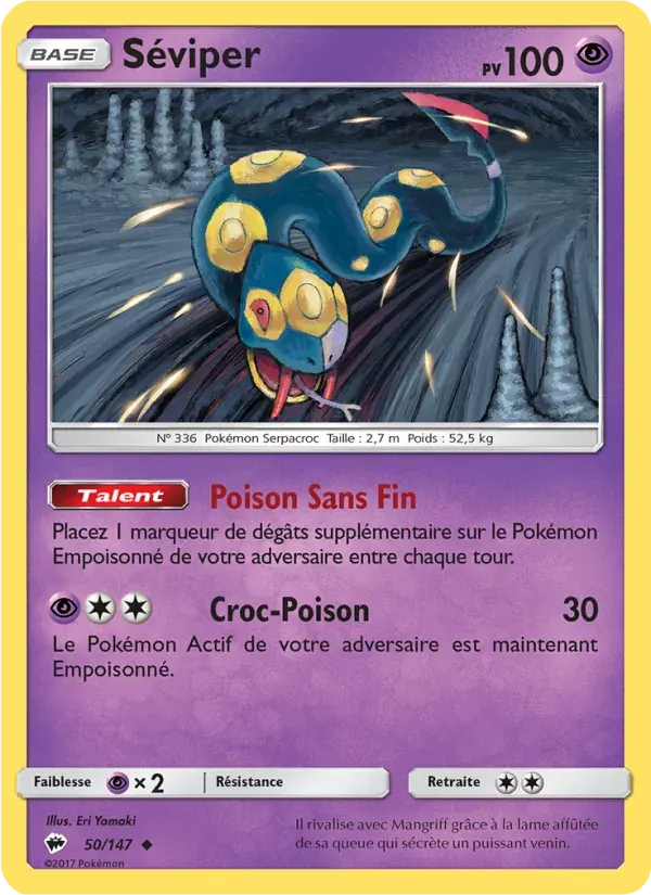 Séviper — Ombres Ardentes 50 French Pokémon card