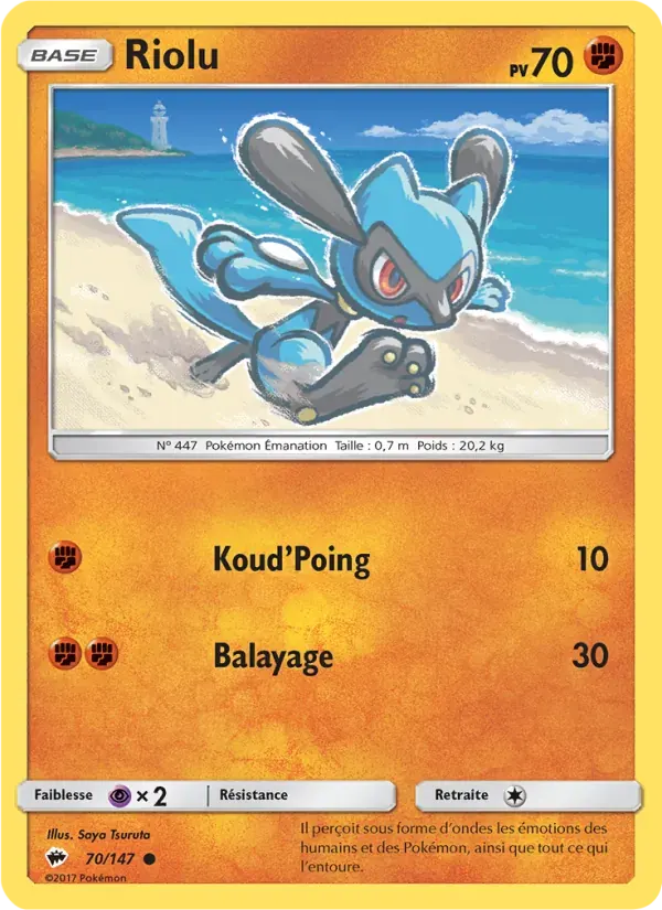 Riolu — Ombres Ardentes 70 French Pokémon card