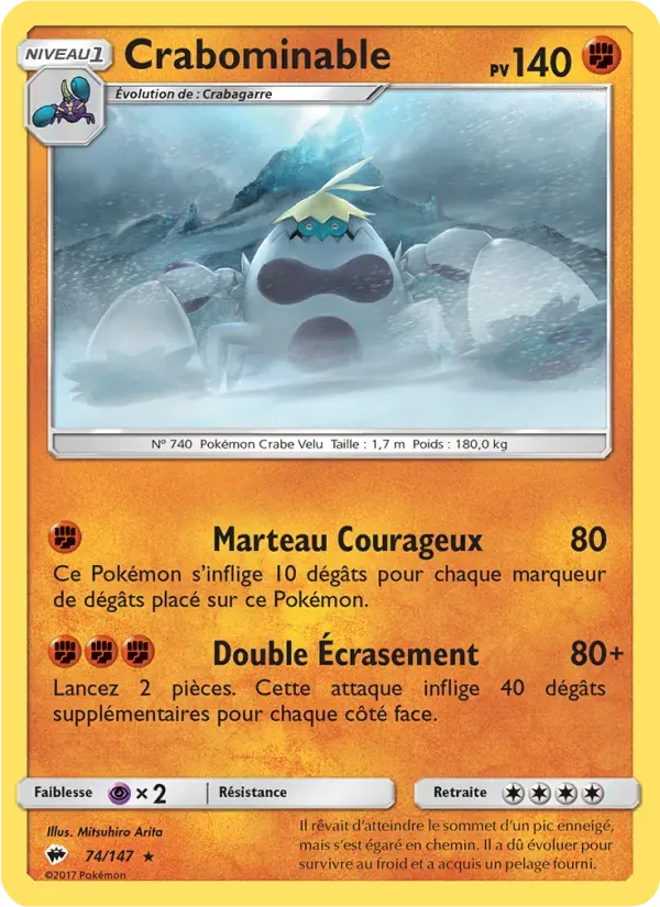 Crabominable — Ombres Ardentes 74 French Pokémon card