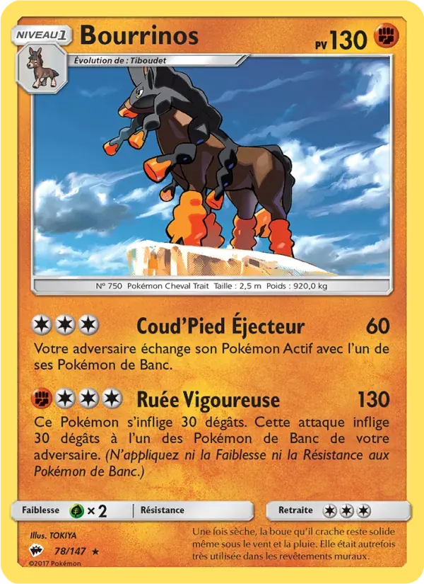 Bourrinos — Ombres Ardentes 78 French Pokémon card