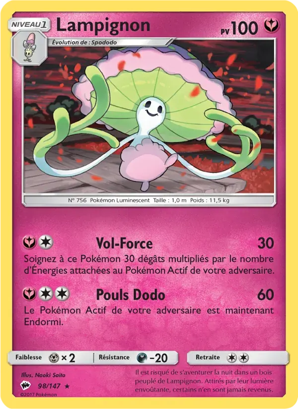 Lampignon — Ombres Ardentes 98 French Pokémon card