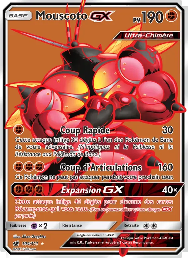 Mouscoto GX — Invasion Carmin 104 French Pokémon card