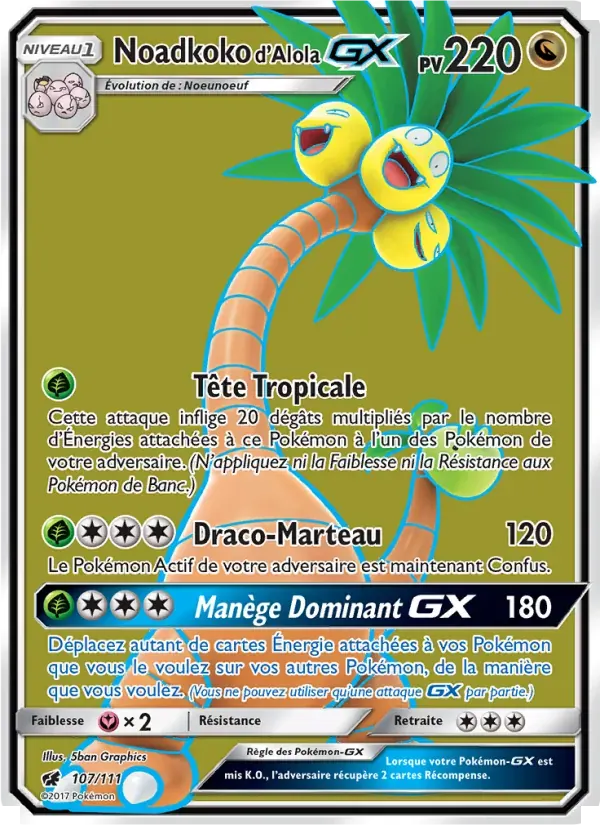 Noadkoko d’Alola GX — Invasion Carmin 107 French Pokémon card
