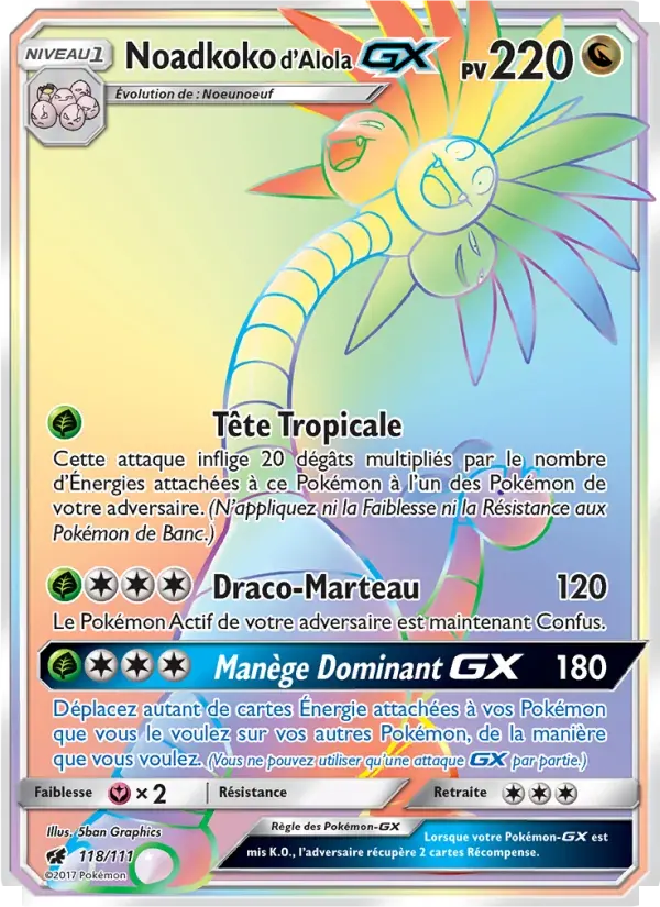 Noadkoko d’Alola GX — Invasion Carmin 118 French Pokémon card