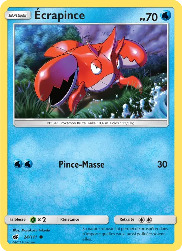 Écrapince — Invasion Carmin 24 French Pokémon card