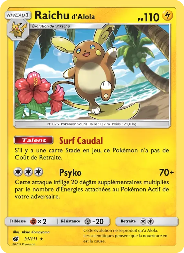 Raichu d’Alola — Invasion Carmin 31 French Pokémon card