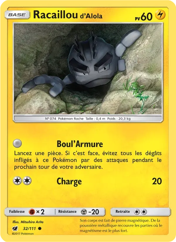 Racaillou d’Alola — Invasion Carmin 32 French Pokémon card