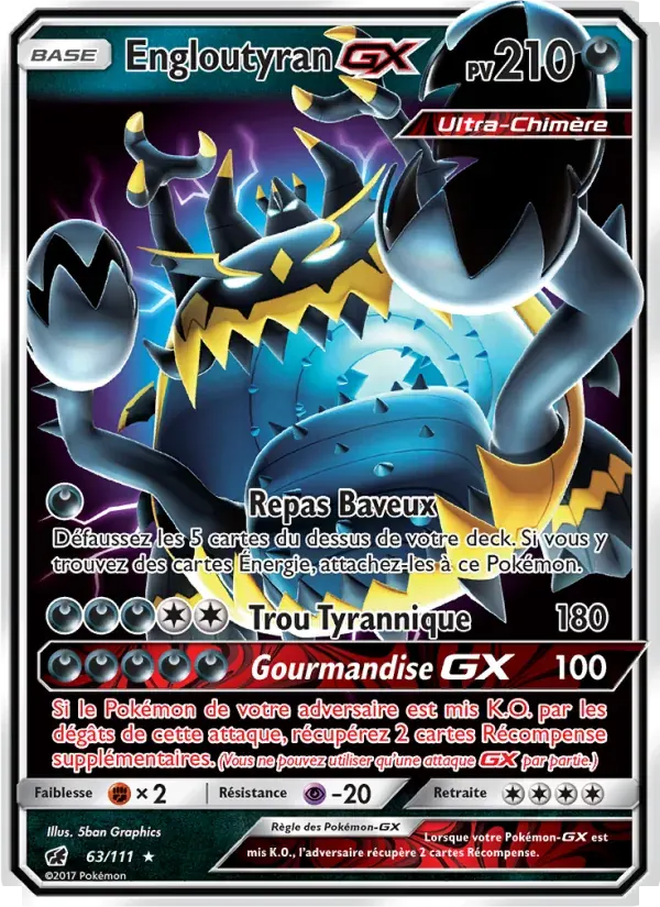 Engloutyran GX — Invasion Carmin 63 French Pokémon card