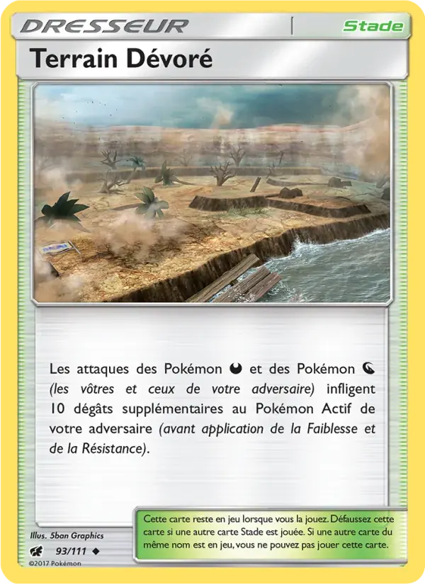 Terrain Dévoré — Invasion Carmin 93 French Pokémon card