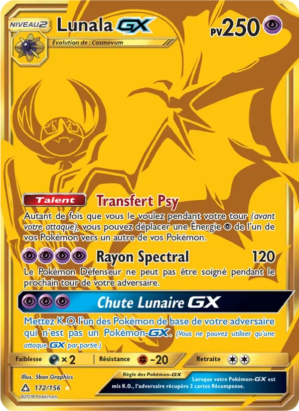 Lunala GX — Ultra-Prisme 172 French Pokémon card