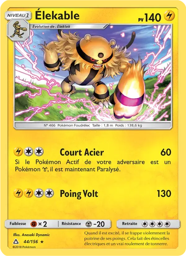 Élekable — Ultra-Prisme 44 French Pokémon card
