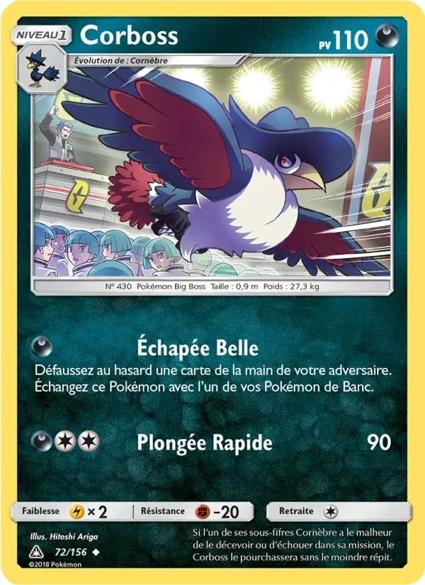 Corboss — Ultra-Prisme 72 French Pokémon card