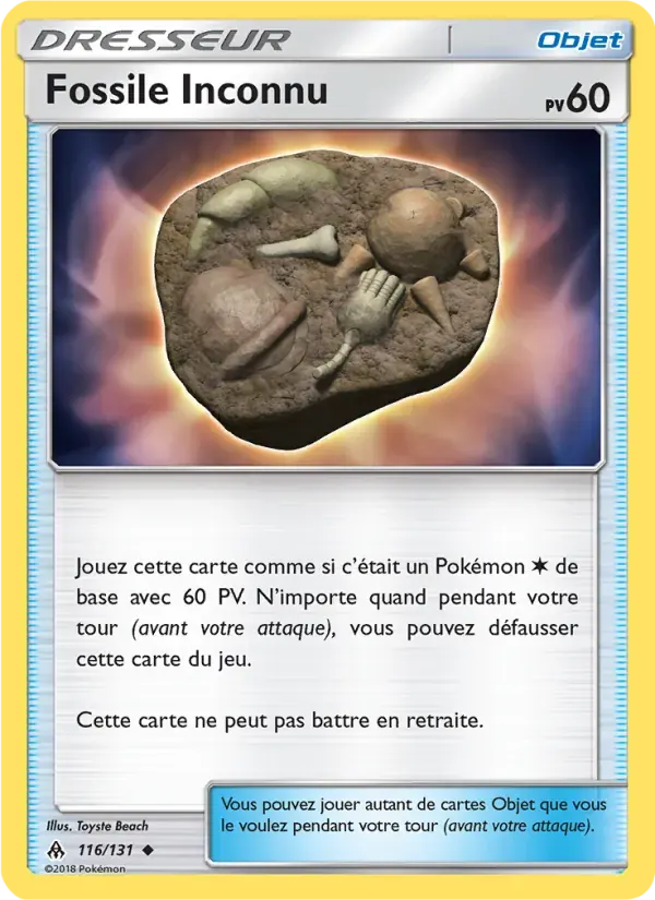 Fossile Inconnu — Lumière Interdite 116 French Pokémon card