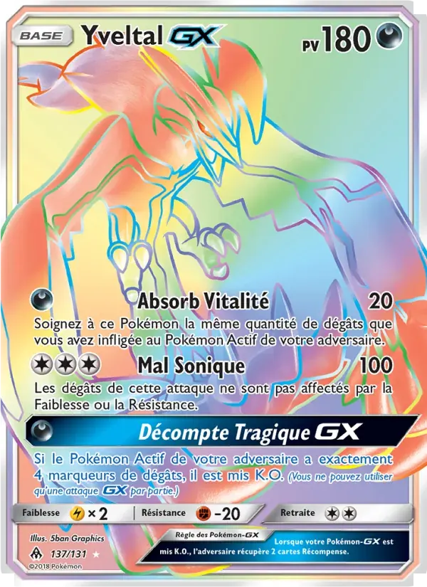 Yveltal GX — Lumière Interdite 137 French Pokémon card