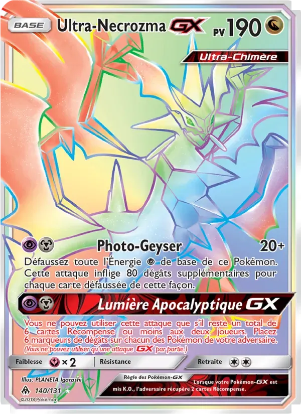 Ultra-Necrozma GX — Lumière Interdite 140 French Pokémon card