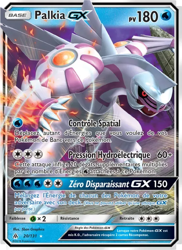 Palkia GX — Lumière Interdite 20 French Pokémon card