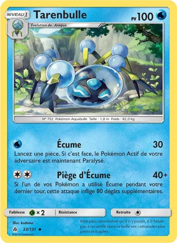 Tarenbulle — Lumière Interdite 33 French Pokémon card