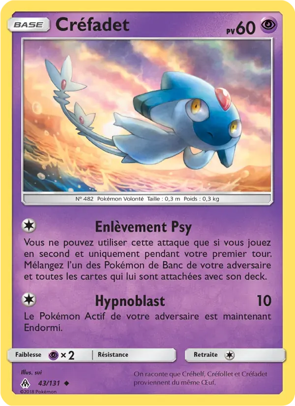 Créfadet — Lumière Interdite 43 French Pokémon card