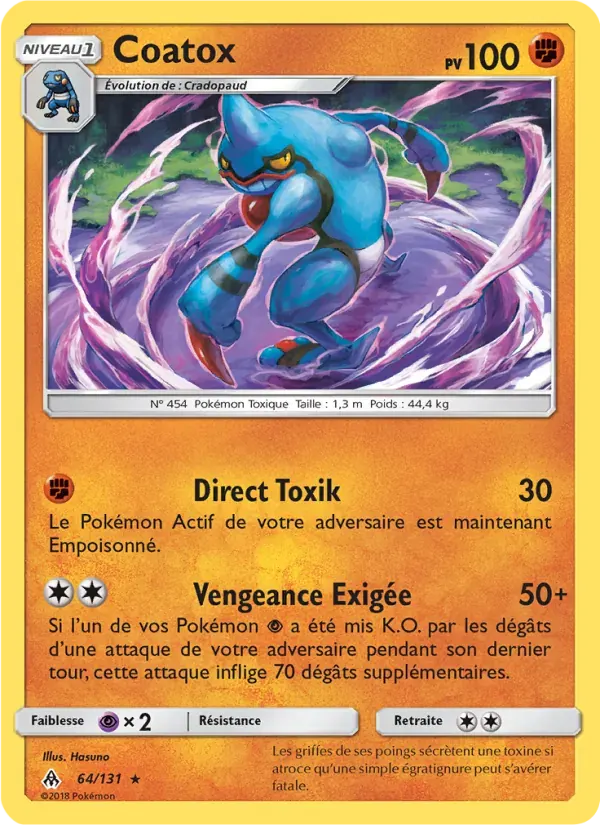 Coatox — Lumière Interdite 64 French Pokémon card