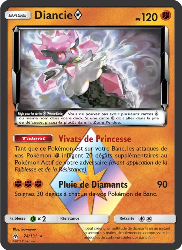 Diancie ◇ — Lumière Interdite 74 French Pokémon card
