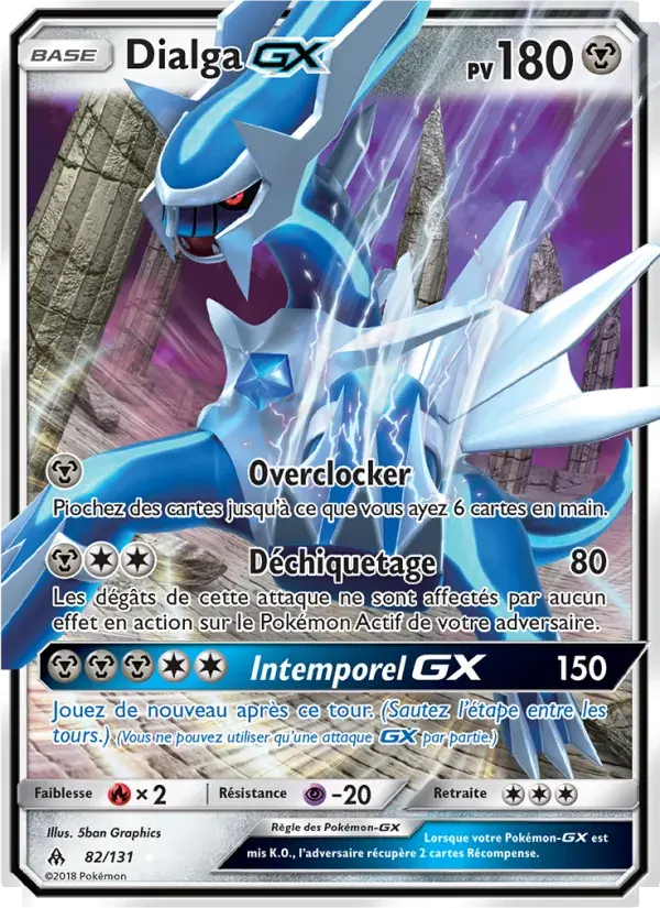 Dialga GX — Lumière Interdite 82 French Pokémon card