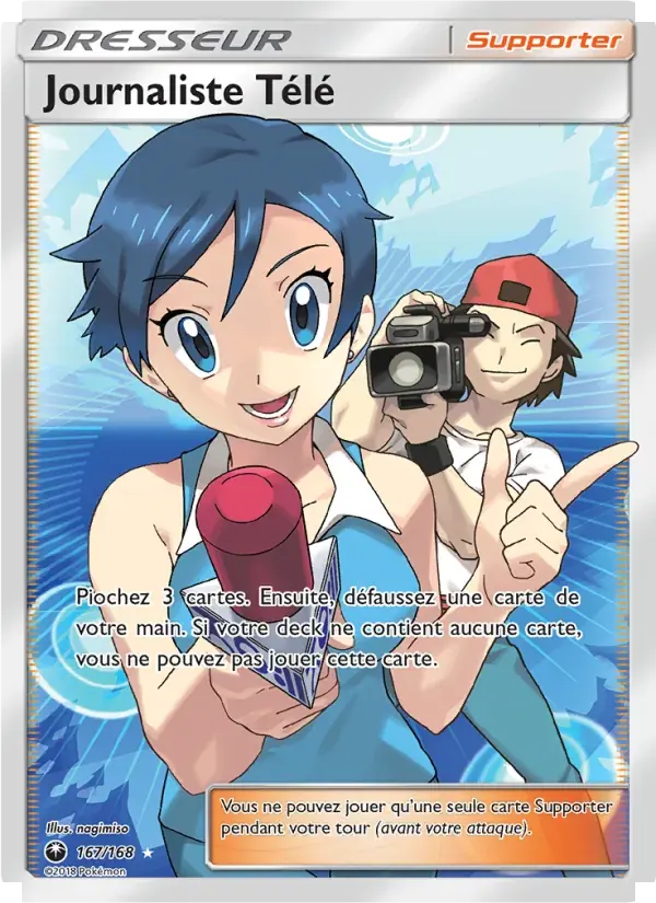 Journaliste Télé — Tempête Céleste 167 French Pokémon card