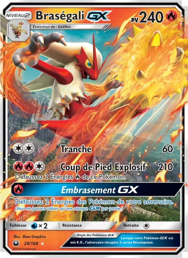 Braségali GX — Tempête Céleste 28 French Pokémon card