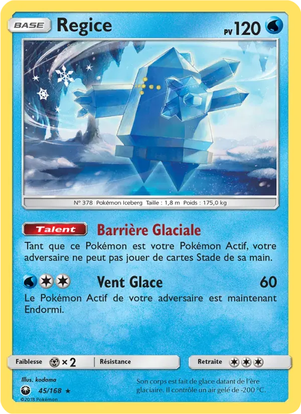 Regice — Tempête Céleste 45 French Pokémon card