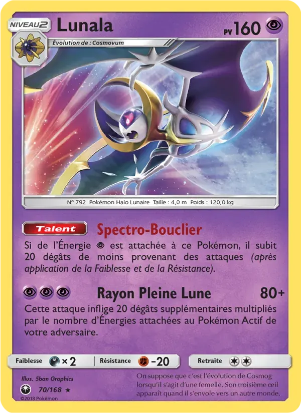 Lunala — Tempête Céleste 70 French Pokémon card