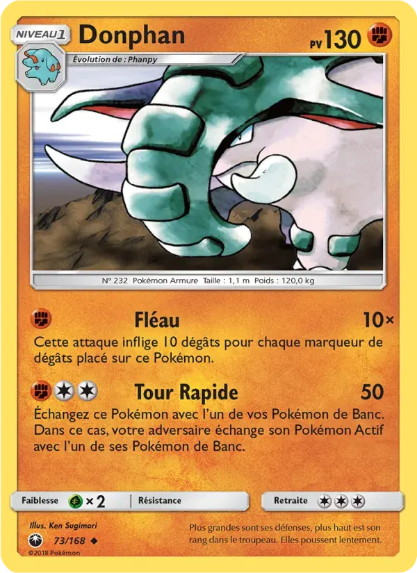 Donphan — Tempête Céleste 73 French Pokémon card