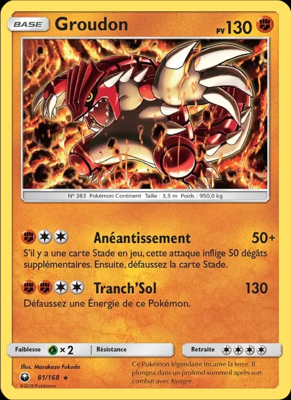 Groudon — Tempête Céleste 81 French Pokémon card