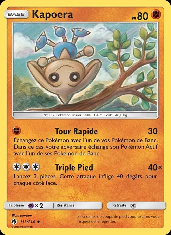Kapoera — Tonnerre Perdu 113 French Pokémon card