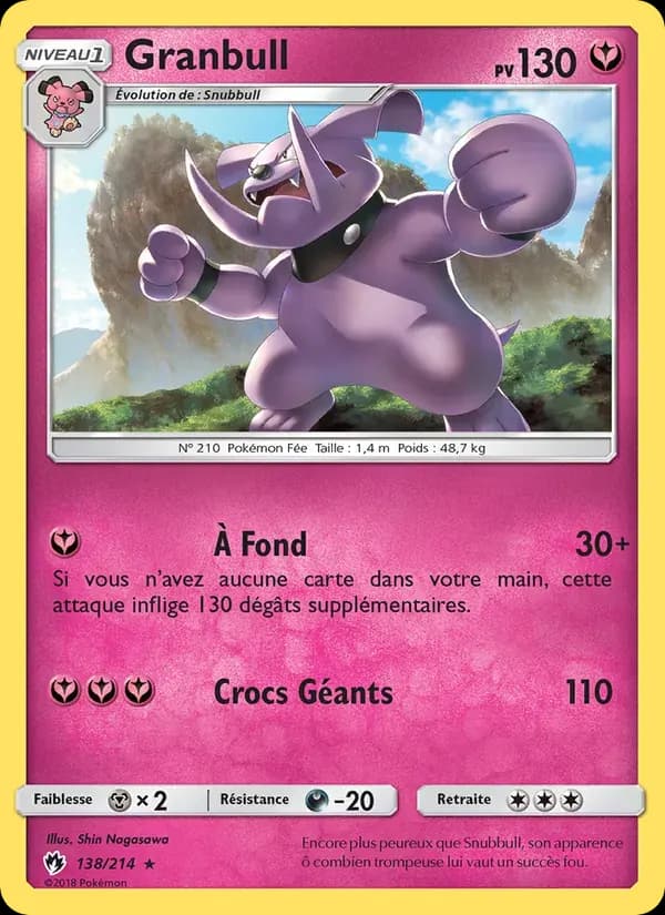 Granbull — Tonnerre Perdu 138 French Pokémon card