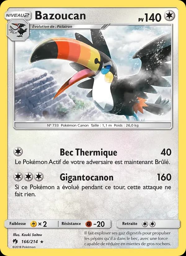 Bazoucan — Tonnerre Perdu 166 French Pokémon card
