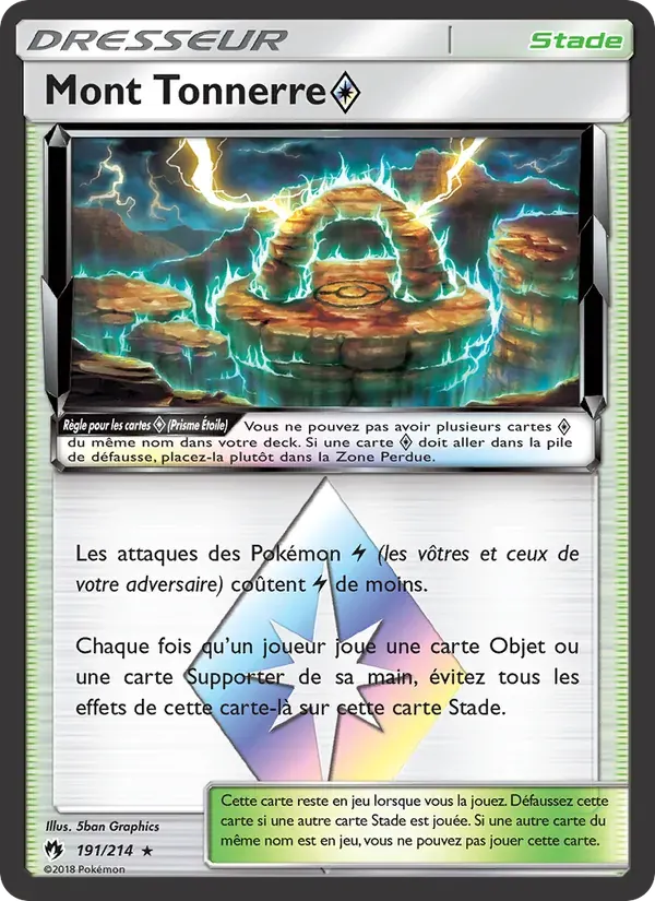 Mont Tonnerre ◇ — Tonnerre Perdu 191 French Pokémon card