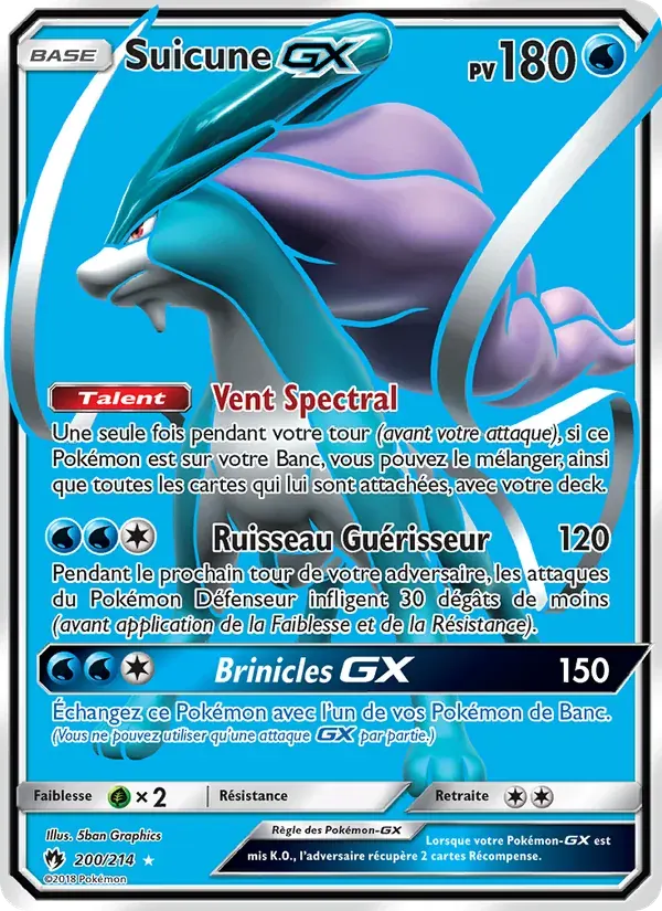 Suicune GX — Tonnerre Perdu 200 French Pokémon card