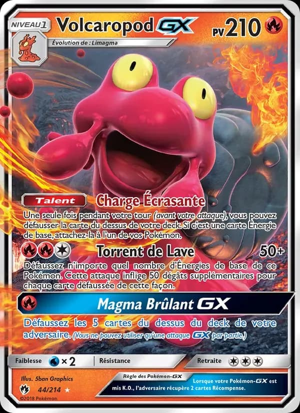Volcaropod GX — Tonnerre Perdu 44 French Pokémon card