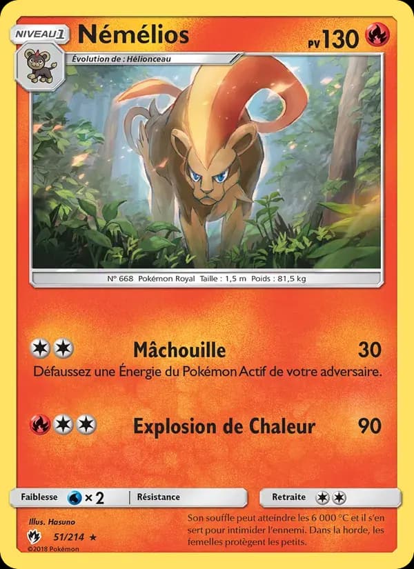 Némélios — Tonnerre Perdu 51 French Pokémon card
