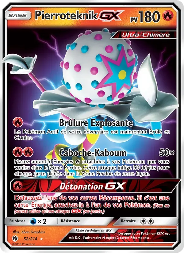 Pierroteknik GX — Tonnerre Perdu 52 French Pokémon card