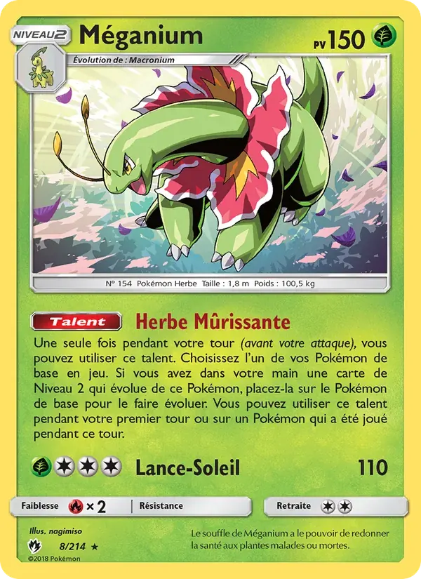 Méganium — Tonnerre Perdu 8 French Pokémon card