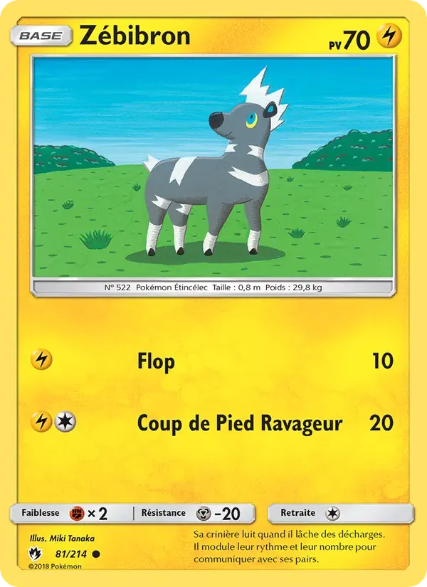 Zébibron — Tonnerre Perdu 81 French Pokémon card