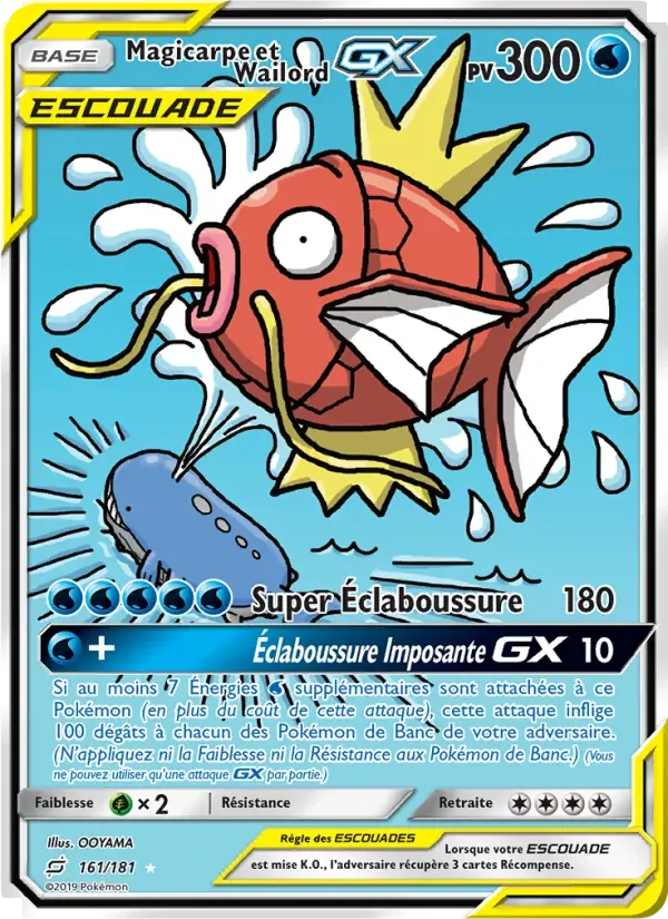 Magicarpe et Wailord GX — Duo de Choc 161 French Pokémon card