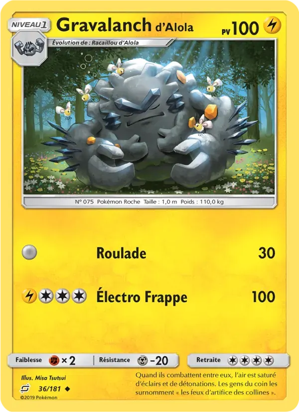 Gravalanch d’Alola — Duo de Choc 36 French Pokémon card